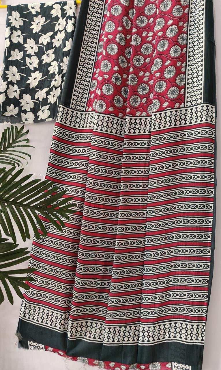 Pure mul mul cotton saree