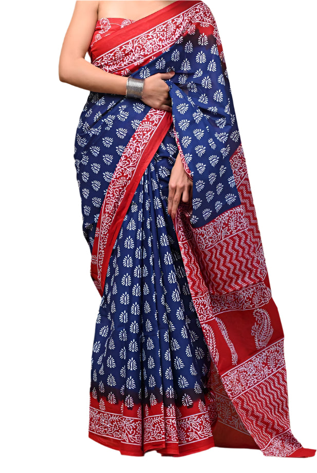 Pure mul mul cotton saree