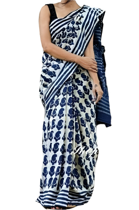 Pure mul mul cotton saree